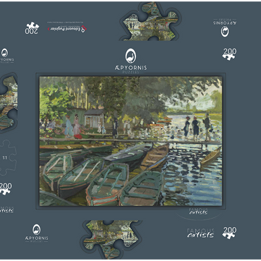 Darstellung des Puzzle Motivs Claude Monet's Bathers at La Grenouillère (1896) 200 Puzzle Schachtel 3D Modell