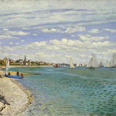 Darstellung des Puzzle Motivs Regatta at Sainte-Adresse (1867) by Claude Monet 1000 Puzzle 3D Modell
