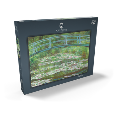 Darstellung des Puzzle Motivs The Japanese Footbridge (1899) by Claude Monet 100 Puzzle Schachtel Ansicht2