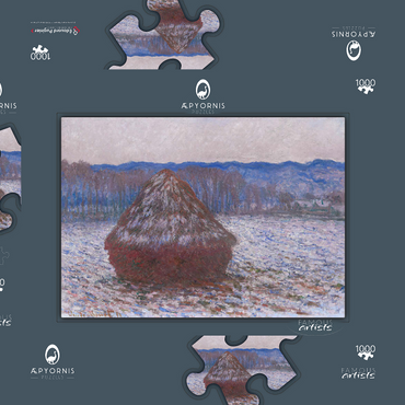 Darstellung des Puzzle Motivs Haystacks (18901891) by Claude Monet 1000 Puzzle Schachtel 3D Modell
