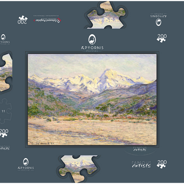 Darstellung des Puzzle Motivs The Valley of the Nervia (1884) by Claude Monet 200 Puzzle Schachtel 3D Modell