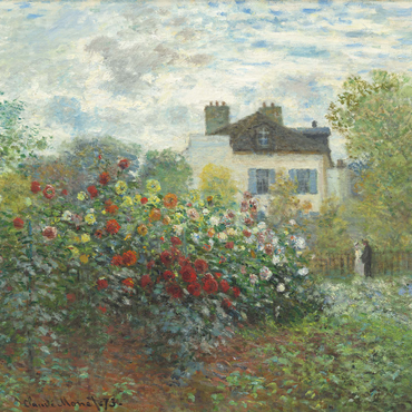 Darstellung des Puzzle Motivs The Artist's Garden in Argenteuil, A Corner of the Garden with Dahlias (1873) by Claude Monet 1000 Puzzle 3D Modell