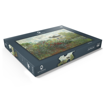 Darstellung des Puzzle Motivs The Artist's Garden in Argenteuil, A Corner of the Garden with Dahlias (1873) by Claude Monet 200 Puzzle Schachtel Ansicht1