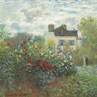 Darstellung des Puzzle Motivs The Artist's Garden in Argenteuil, A Corner of the Garden with Dahlias (1873) by Claude Monet 200 Puzzle 3D Modell