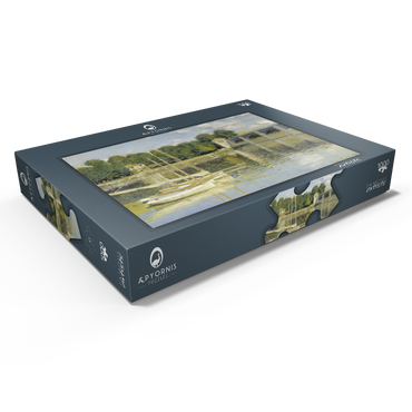 Darstellung des Puzzle Motivs Claude Monet's The Argenteuil Bridge (1874) 1000 Puzzle Schachtel Ansicht1