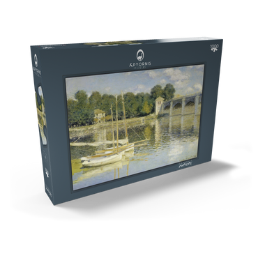 Darstellung des Puzzle Motivs Claude Monet's The Argenteuil Bridge (1874) 1000 Puzzle Schachtel Ansicht2