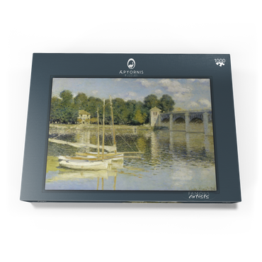 Darstellung des Puzzle Motivs Claude Monet's The Argenteuil Bridge (1874) 1000 Puzzle Schachtel Ansicht3