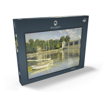 Darstellung des Puzzle Motivs Claude Monet's The Argenteuil Bridge (1874) 100 Puzzle Schachtel Ansicht2