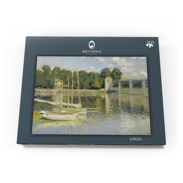 Darstellung des Puzzle Motivs Claude Monet's The Argenteuil Bridge (1874) 100 Puzzle Schachtel Ansicht3