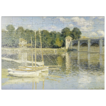 Darstellung des Puzzle Motivs puzzleplate Claude Monet's The Argenteuil Bridge (1874) 100 Puzzle