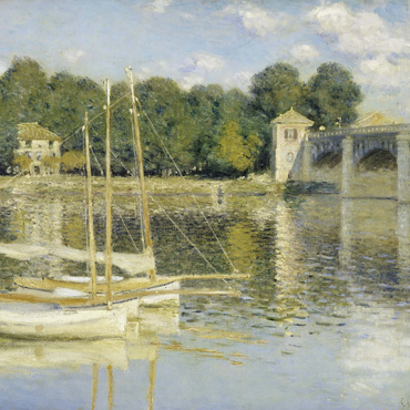 Darstellung des Puzzle Motivs Claude Monet's The Argenteuil Bridge (1874) 100 Puzzle 3D Modell