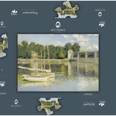 Darstellung des Puzzle Motivs Claude Monet's The Argenteuil Bridge (1874) 200 Puzzle Schachtel 3D Modell