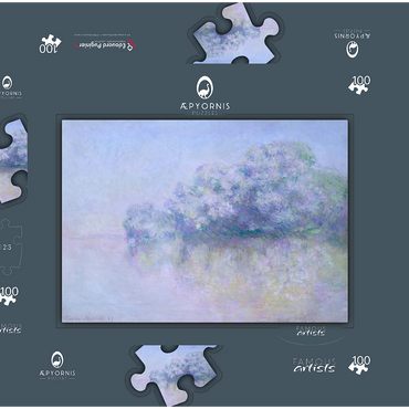 Darstellung des Puzzle Motivs Île aux Orties near Vernon (1897) by Claude Monet 100 Puzzle Schachtel 3D Modell