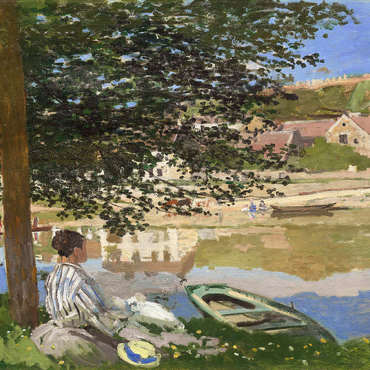 Darstellung des Puzzle Motivs On the Bank of the Seine, Bennecourt (1868) by Claude Monet 500 Puzzle 3D Modell