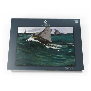 Darstellung des Puzzle Motivs The Green Wave (1866–1867) by Claude Monet 1000 Puzzle Schachtel Ansicht3