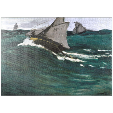 Darstellung des Puzzle Motivs puzzleplate The Green Wave (1866–1867) by Claude Monet 1000 Puzzle