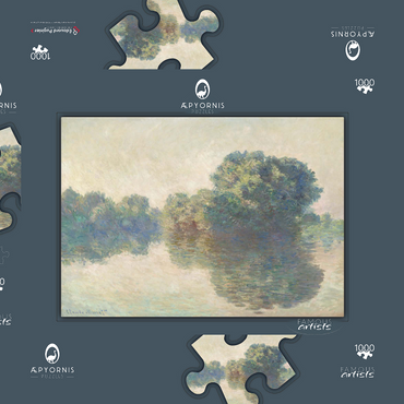 Darstellung des Puzzle Motivs The Seine at Giverny (1897) by Claude Monet 1000 Puzzle Schachtel 3D Modell