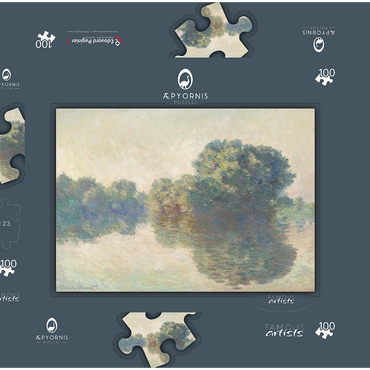 Darstellung des Puzzle Motivs The Seine at Giverny (1897) by Claude Monet 100 Puzzle Schachtel 3D Modell