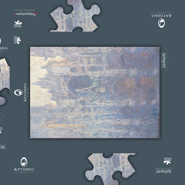 Darstellung des Puzzle Motivs The Portal of Rouen Cathedral in Morning Light (1894) by Claude Monet 500 Puzzle Schachtel 3D Modell