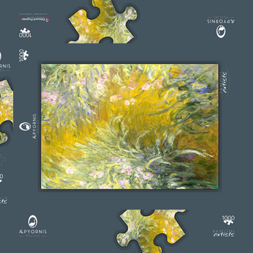 Darstellung des Puzzle Motivs The Path through the Irises (1914–1917) by Claude Monet 1000 Puzzle Schachtel 3D Modell