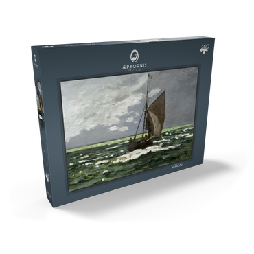 Darstellung des Puzzle Motivs Claude Monet's Seascape, Storm (1866) 100 Puzzle Schachtel Ansicht2