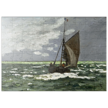 Darstellung des Puzzle Motivs puzzleplate Claude Monet's Seascape, Storm (1866) 100 Puzzle