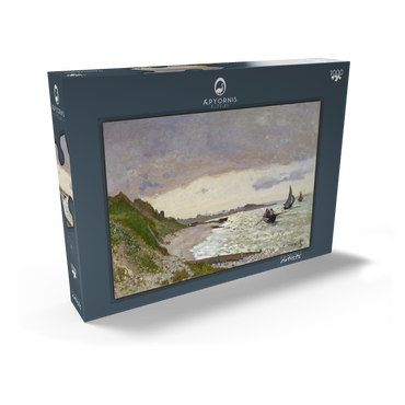 Darstellung des Puzzle Motivs Claude Monet's The Seashore at Sainte-Adresse (1864) 1000 Puzzle Schachtel Ansicht2
