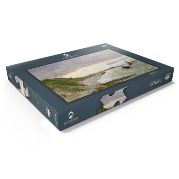 Darstellung des Puzzle Motivs Claude Monet's The Seashore at Sainte-Adresse (1864) 100 Puzzle Schachtel Ansicht1