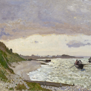 Darstellung des Puzzle Motivs Claude Monet's The Seashore at Sainte-Adresse (1864) 100 Puzzle 3D Modell