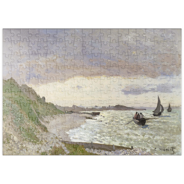 Darstellung des Puzzle Motivs puzzleplate Claude Monet's The Seashore at Sainte-Adresse (1864) 200 Puzzle