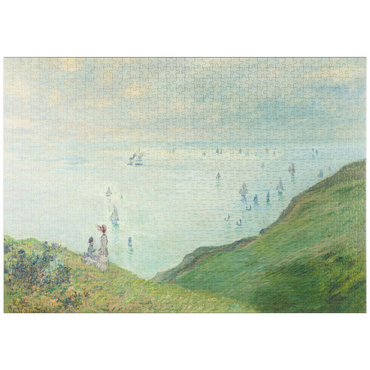 Darstellung des Puzzle Motivs puzzleplate Cliffs at Pourville (1882) by Claude Monet 1000 Puzzle