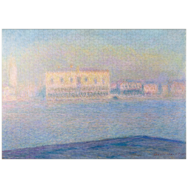 Darstellung des Puzzle Motivs puzzleplate The Doge's Palace Seen from San Giorgio Maggiore (1908) by Claude Monet 1000 Puzzle