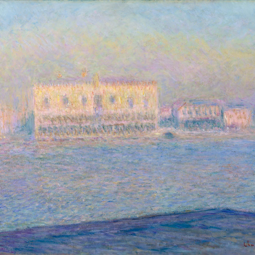 Darstellung des Puzzle Motivs The Doge's Palace Seen from San Giorgio Maggiore (1908) by Claude Monet 1000 Puzzle 3D Modell