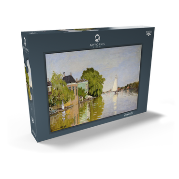 Darstellung des Puzzle Motivs Houses on the Achterzaan (1871) by Claude Monet 1000 Puzzle Schachtel Ansicht2