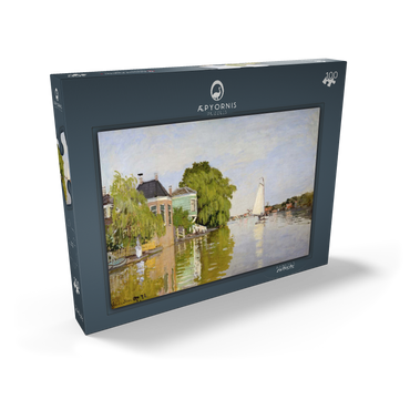 Darstellung des Puzzle Motivs Houses on the Achterzaan (1871) by Claude Monet 100 Puzzle Schachtel Ansicht2