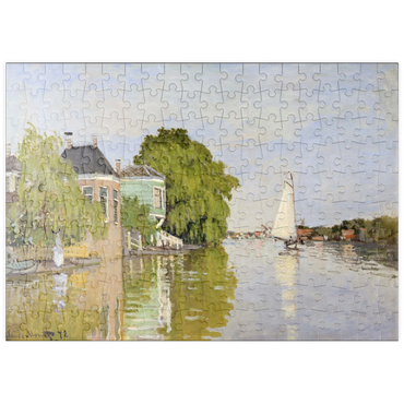 Darstellung des Puzzle Motivs puzzleplate Houses on the Achterzaan (1871) by Claude Monet 200 Puzzle