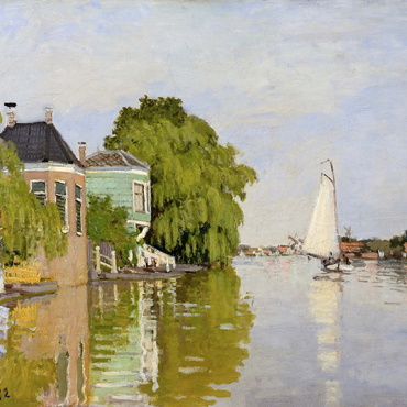 Darstellung des Puzzle Motivs Houses on the Achterzaan (1871) by Claude Monet 200 Puzzle 3D Modell