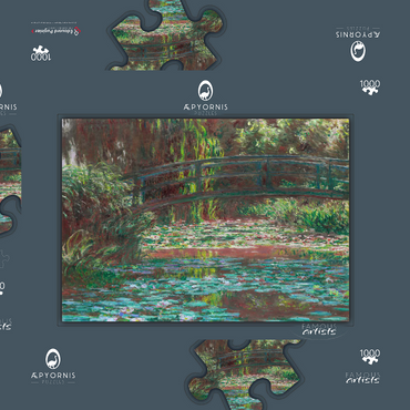 Darstellung des Puzzle Motivs Water Lily Pond (1900) by Claude Monet 1000 Puzzle Schachtel 3D Modell