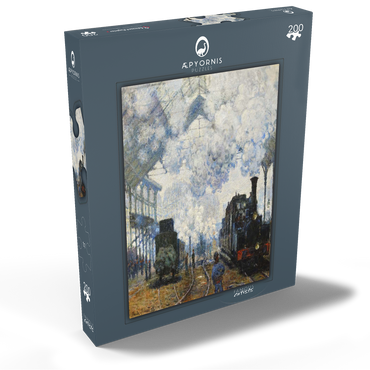 Darstellung des Puzzle Motivs Claude Monet's Arrival of the Normandy Train (1877) 200 Puzzle Schachtel Ansicht2
