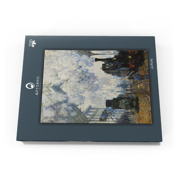 Darstellung des Puzzle Motivs Claude Monet's Arrival of the Normandy Train (1877) 200 Puzzle Schachtel Ansicht3