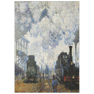 Darstellung des Puzzle Motivs puzzleplate Claude Monet's Arrival of the Normandy Train (1877) 500 Puzzle