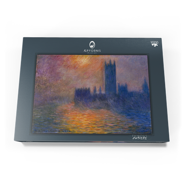 Darstellung des Puzzle Motivs Claude Monet's The Houses of Parliament, Sunset (1904) 1000 Puzzle Schachtel Ansicht3