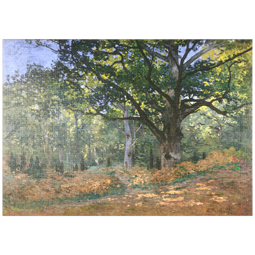 Darstellung des Puzzle Motivs puzzleplate The Bodmer Oak, Fontainebleau Forest (1865) by Claude Monet 1000 Puzzle
