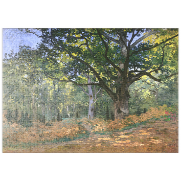 Darstellung des Puzzle Motivs puzzleplate The Bodmer Oak, Fontainebleau Forest (1865) by Claude Monet 500 Puzzle