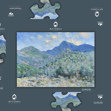 Darstellung des Puzzle Motivs Claude Monet's Valle Buona, Near Bordighera (1884) 1000 Puzzle Schachtel 3D Modell
