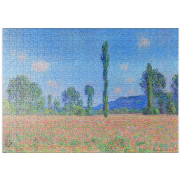 Darstellung des Puzzle Motivs puzzleplate Poppy Field, Giverny (1890–1891) by Claude Monet 500 Puzzle