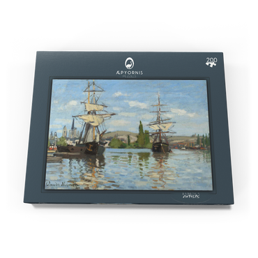 Darstellung des Puzzle Motivs Ships Riding on the Seine at Rouen (1872 –1873) by Claude Monet 200 Puzzle Schachtel Ansicht3