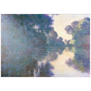Darstellung des Puzzle Motivs puzzleplate Morning on the Seine near Giverny (1897) by Claude Monet 1000 Puzzle