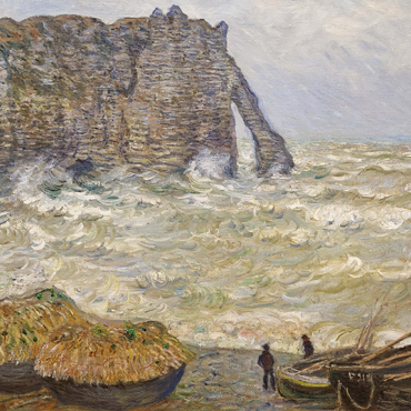 Darstellung des Puzzle Motivs Claude Monet's Stormy Sea in Étretat (1883) 500 Puzzle 3D Modell