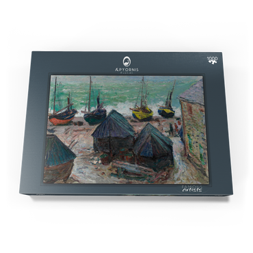 Darstellung des Puzzle Motivs Boats on the Beach at Étretat (1885) by Claude Monet 1000 Puzzle Schachtel Ansicht3